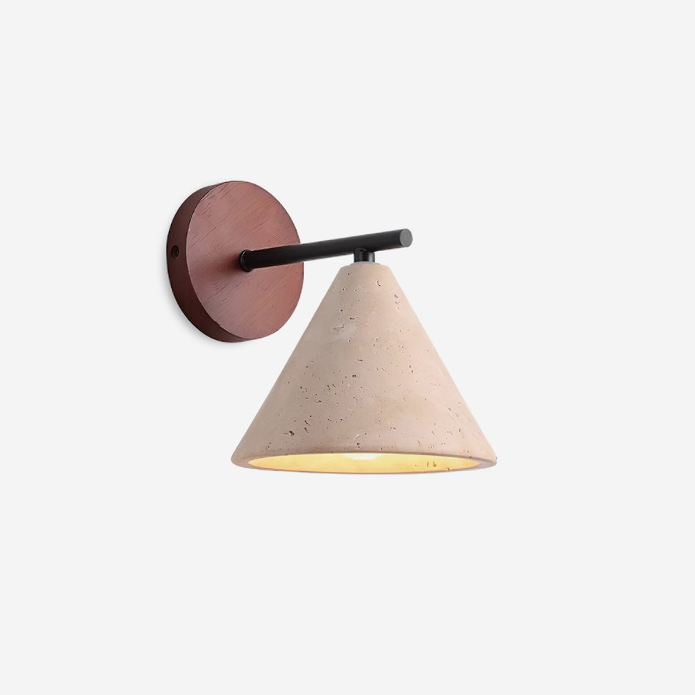 Vintage Cone Travertine Wall Lamp with E26 or E27 Socket