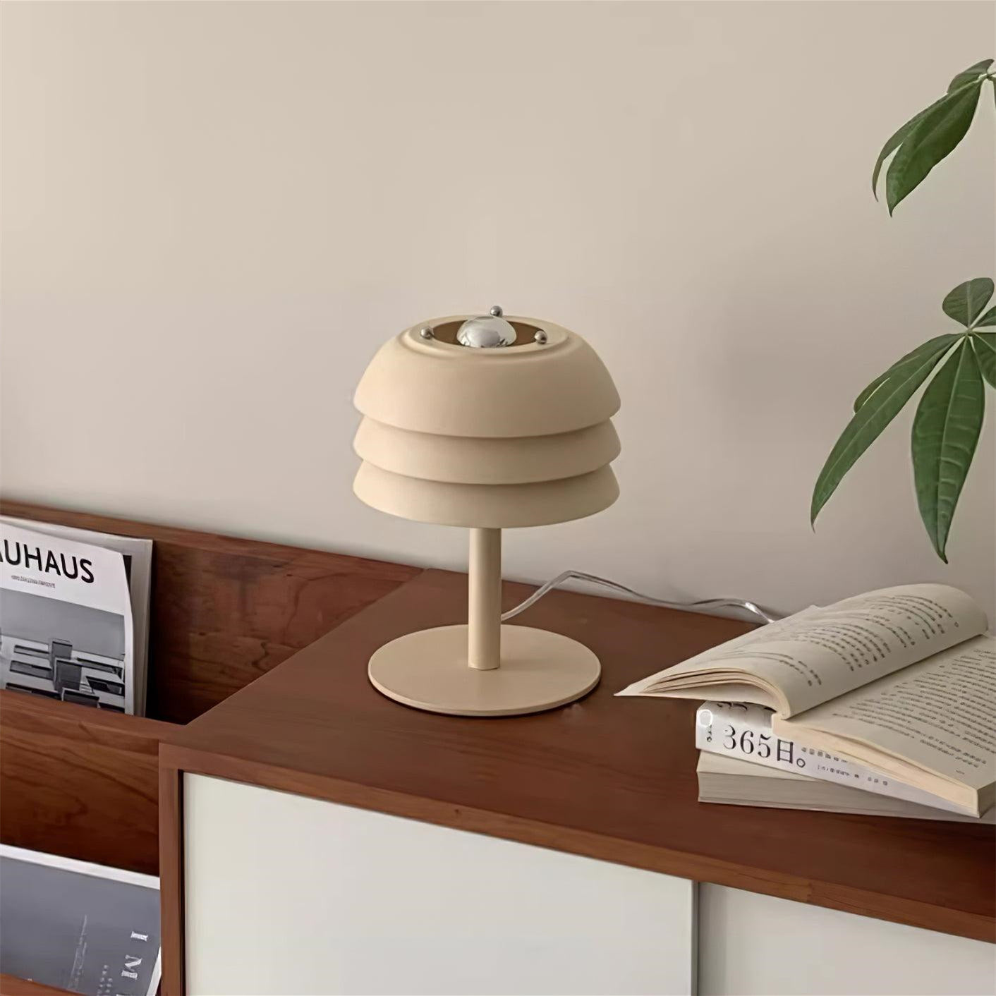 Minimalistische 3 Stöckige Creme Pilz Bettseite Tischlampe