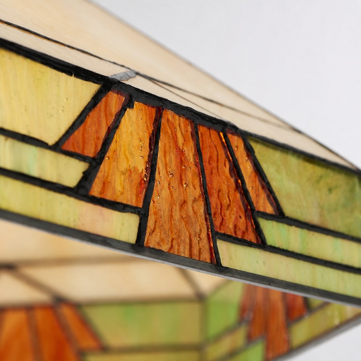 TF Nevada Vintage Buntglas-Pendelleuchte – Handgefertigte Kunstglasleuchte für Essbereiche