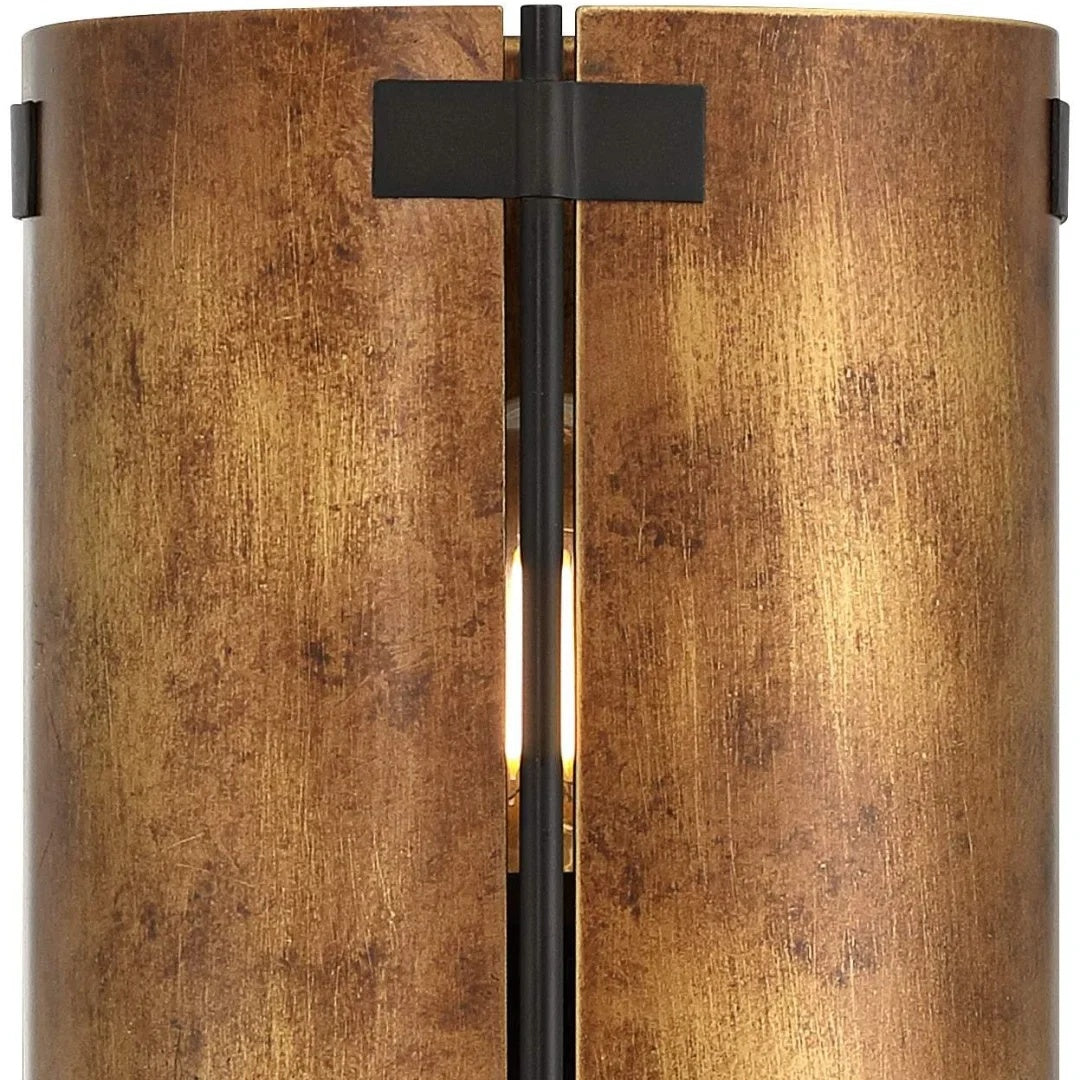 Rustivon Rustic Wall Sconce - Curved Metal Shade in Vintage Style for Bedroom