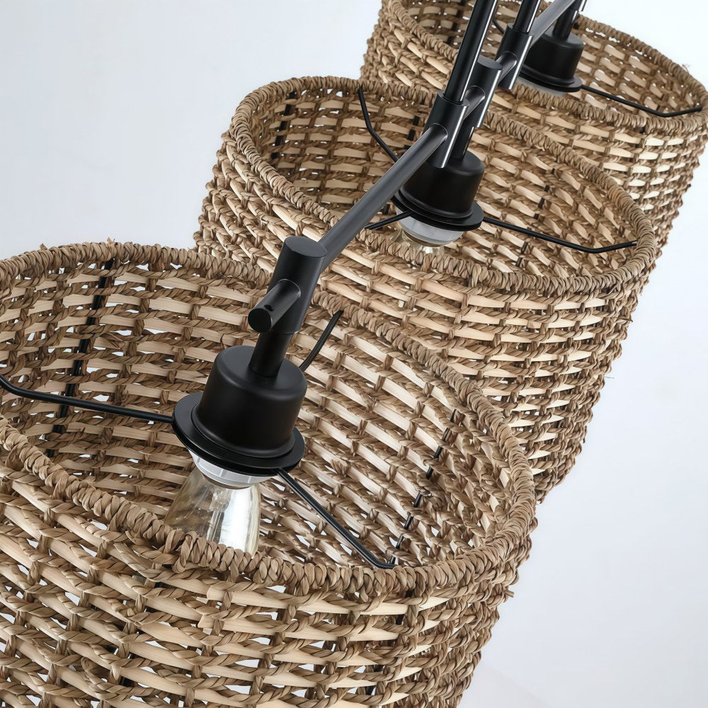 Ravelo Rustic Drum Pendant Light with Sculptural Metal Design for Dining and Living Spaces