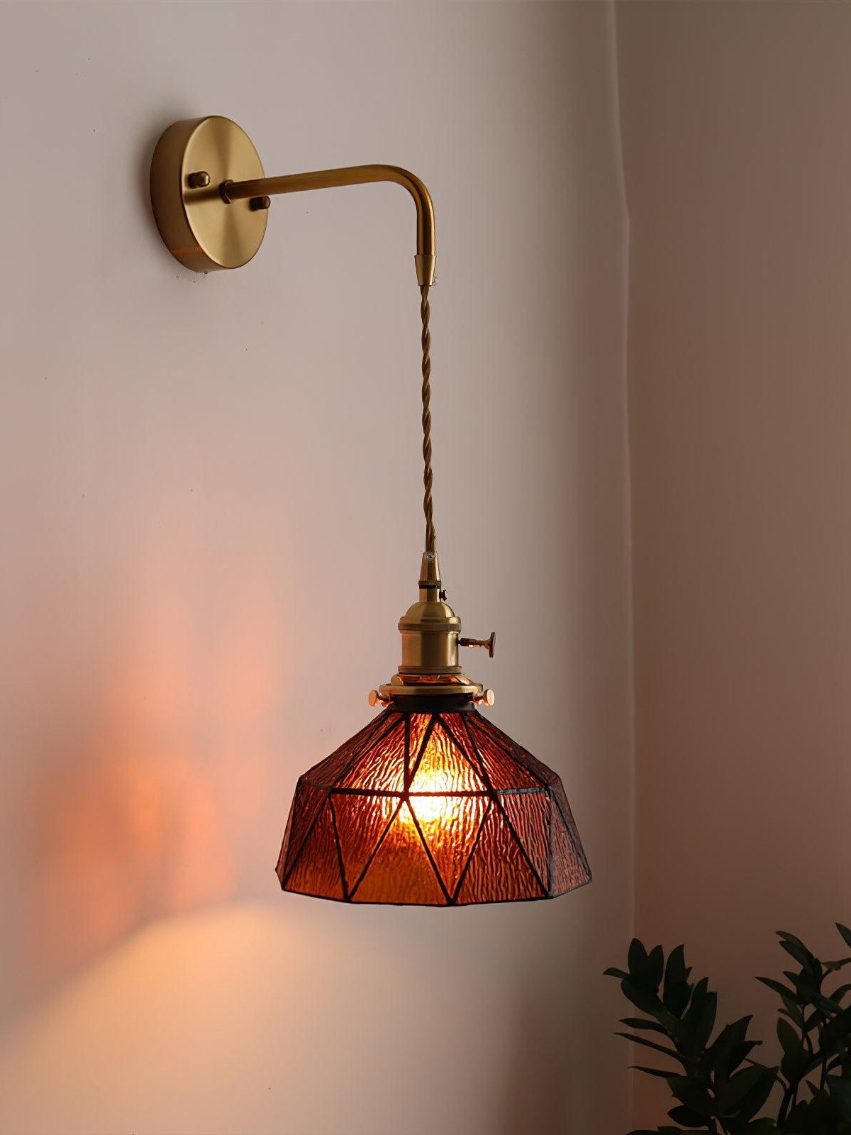 Retro Pastorale Wandleuchte mit geometrischem Muster