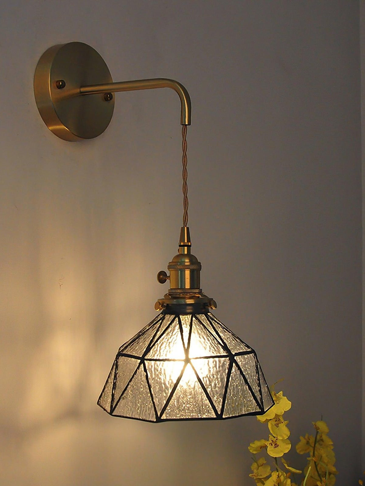 Retro Pastorale Wandleuchte mit geometrischem Muster