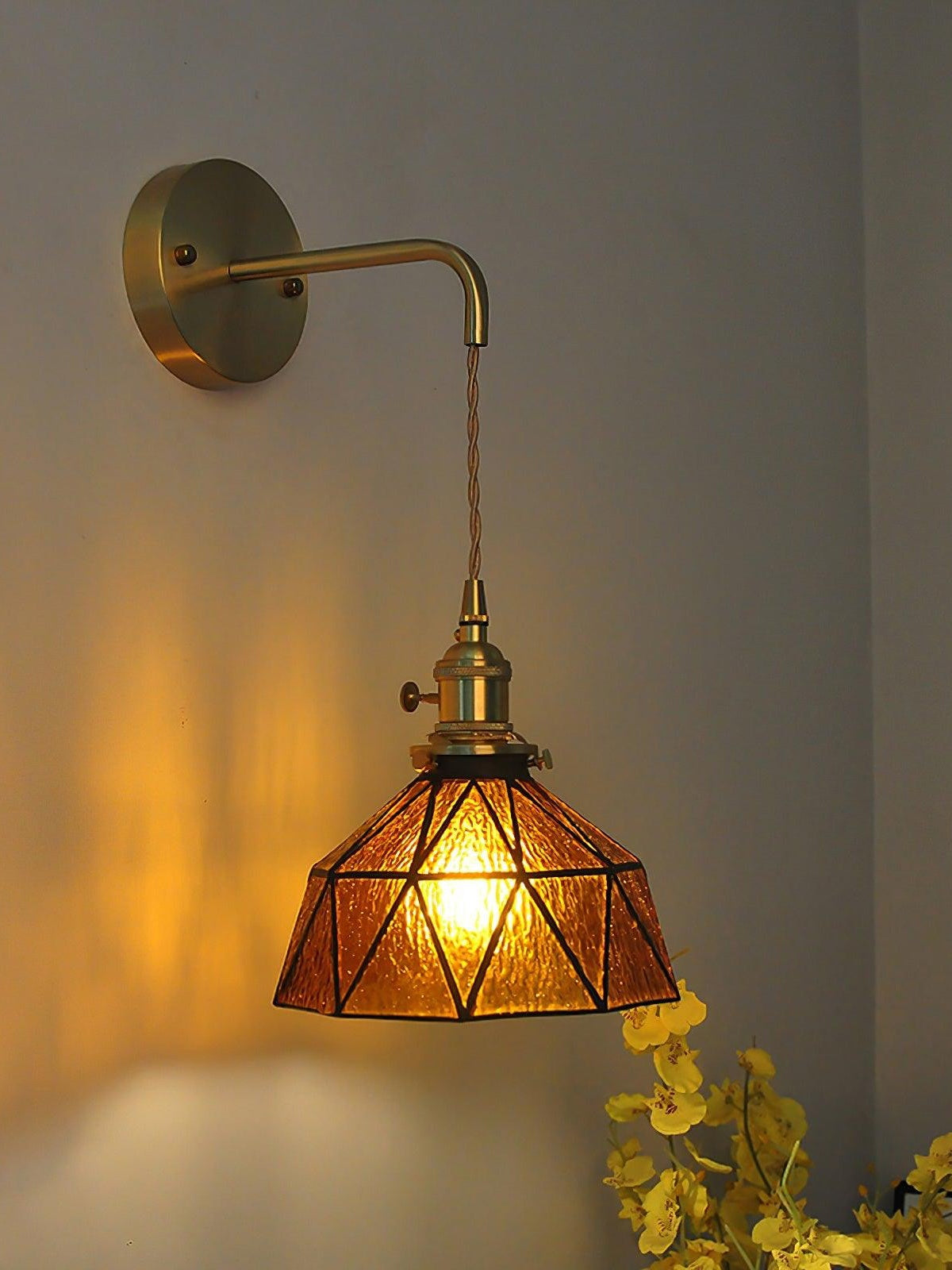Retro Pastorale Wandleuchte mit geometrischem Muster