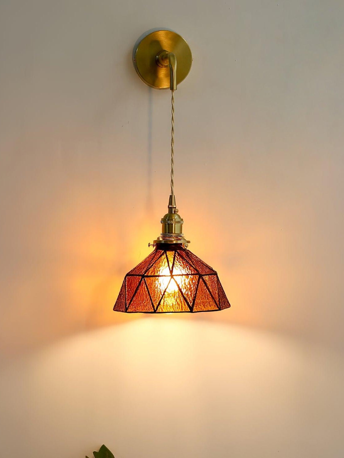 Retro Pastorale Wandleuchte mit geometrischem Muster