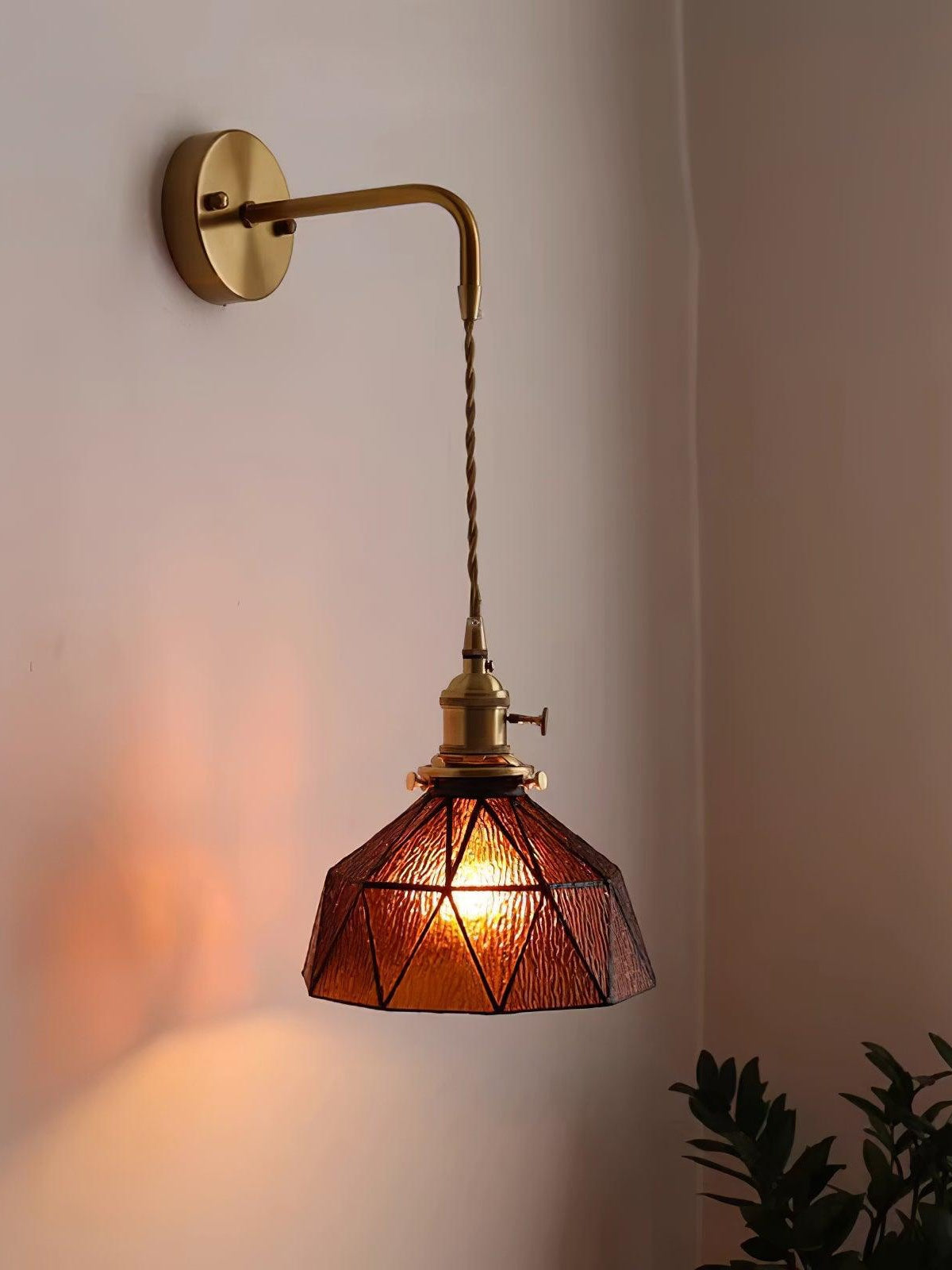 Retro Pastorale Wandleuchte mit geometrischem Muster