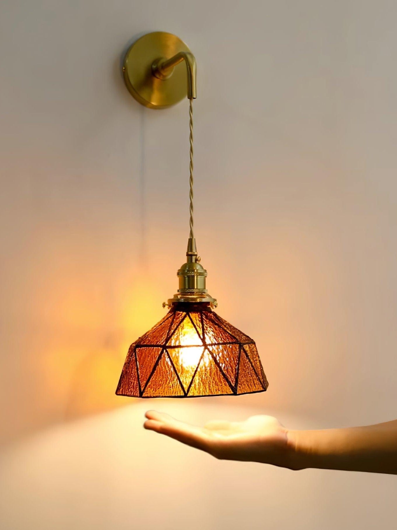 Retro Pastorale Wandleuchte mit geometrischem Muster
