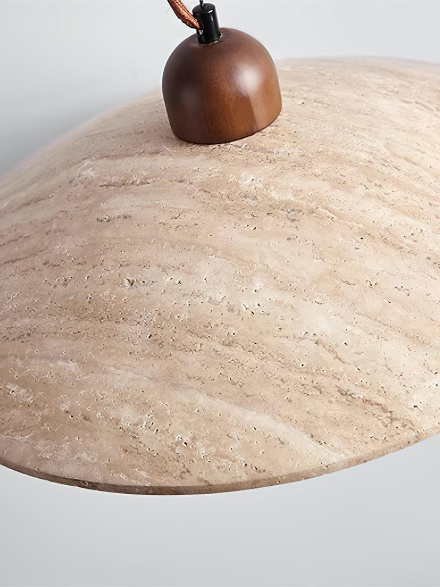 Nordic Wooden Plate Glass Travertine Pendant Light