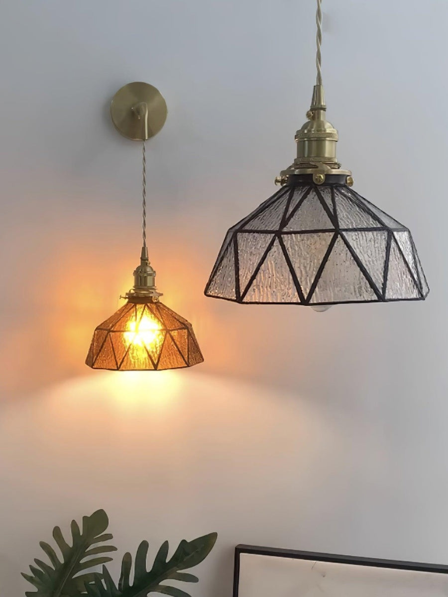 Retro Pastorale Wandleuchte mit geometrischem Muster
