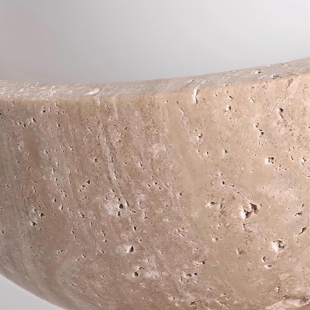 Wabi Sabi Style Travertine Dome Ceiling Light for Living Room