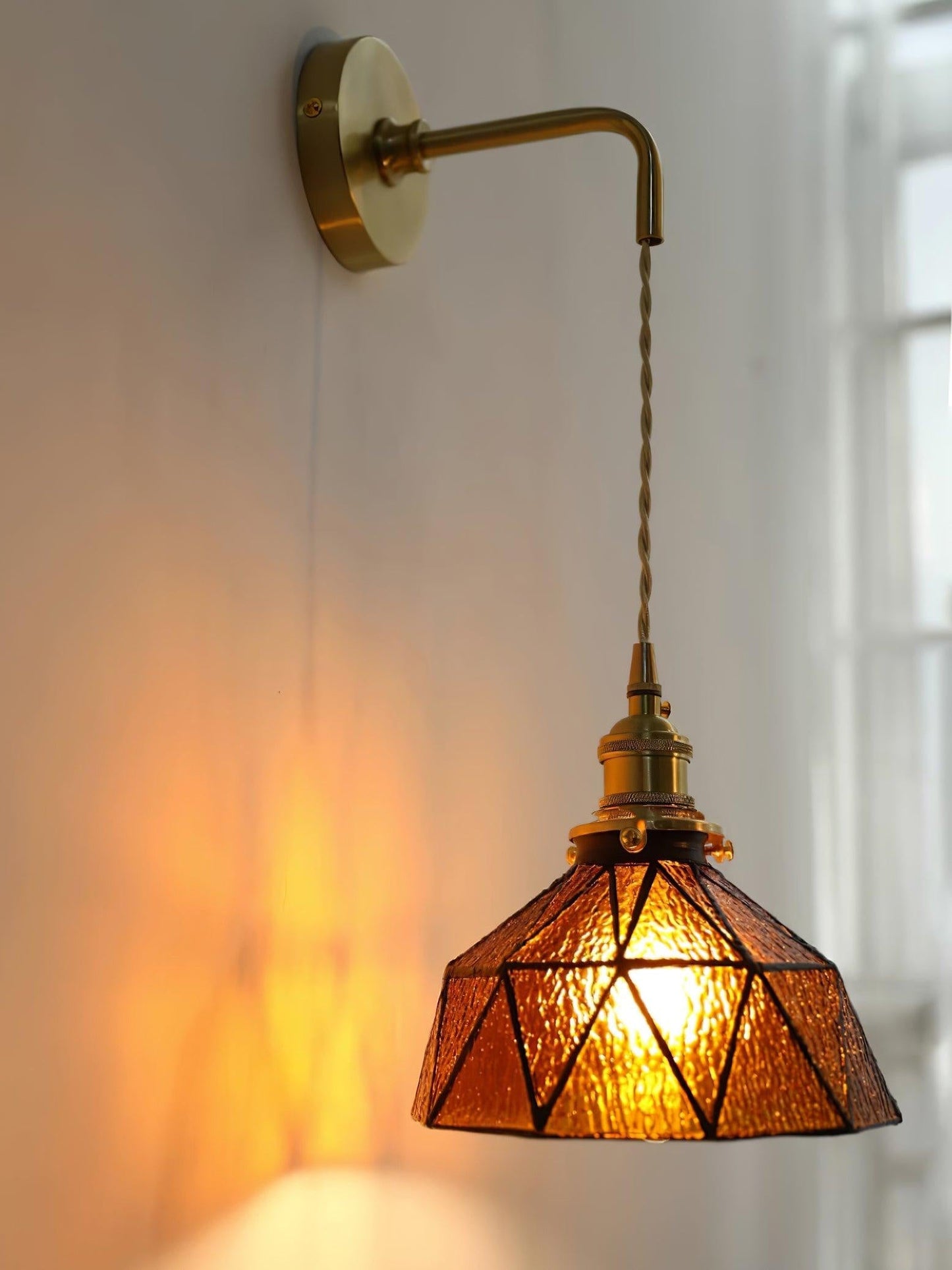 Retro Pastorale Wandleuchte mit geometrischem Muster
