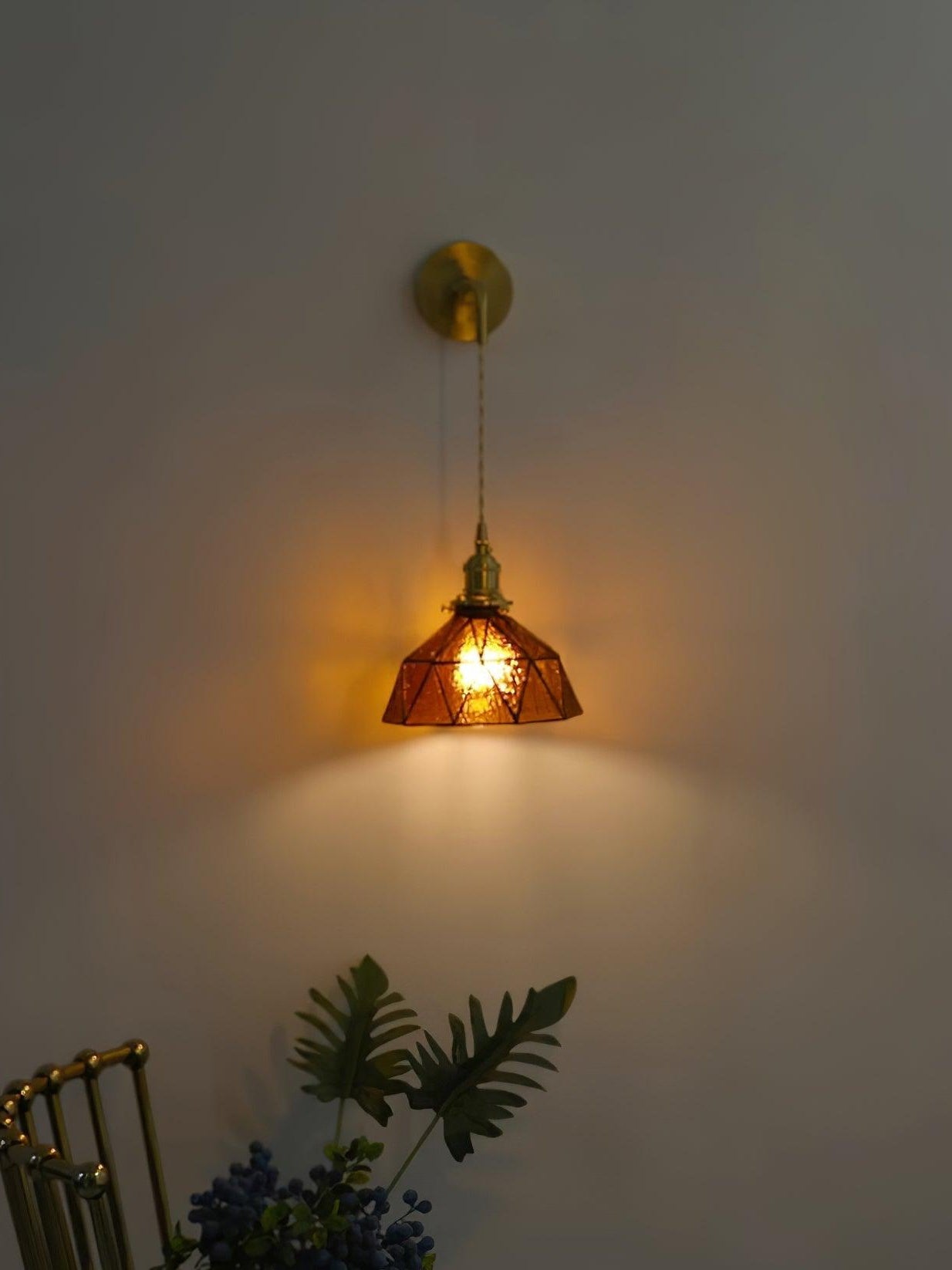 Retro Pastorale Wandleuchte mit geometrischem Muster