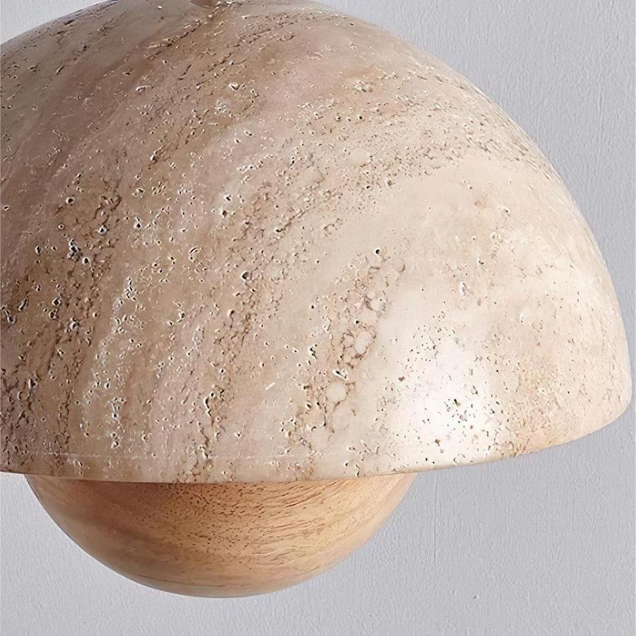 Wabi-Sabi Travertine Flower Bud Pendant Lamp