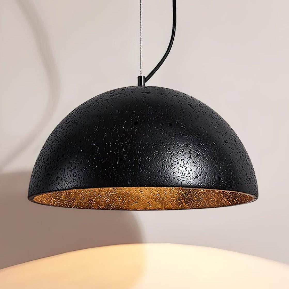Modern Minimalist Travertine Hemisphere Pendant Lamp