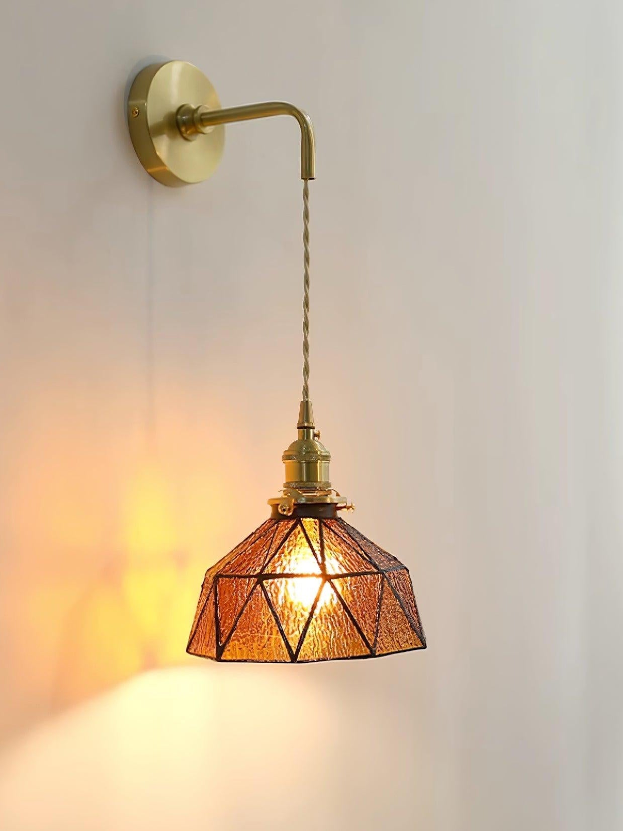Retro Pastorale Wandleuchte mit geometrischem Muster