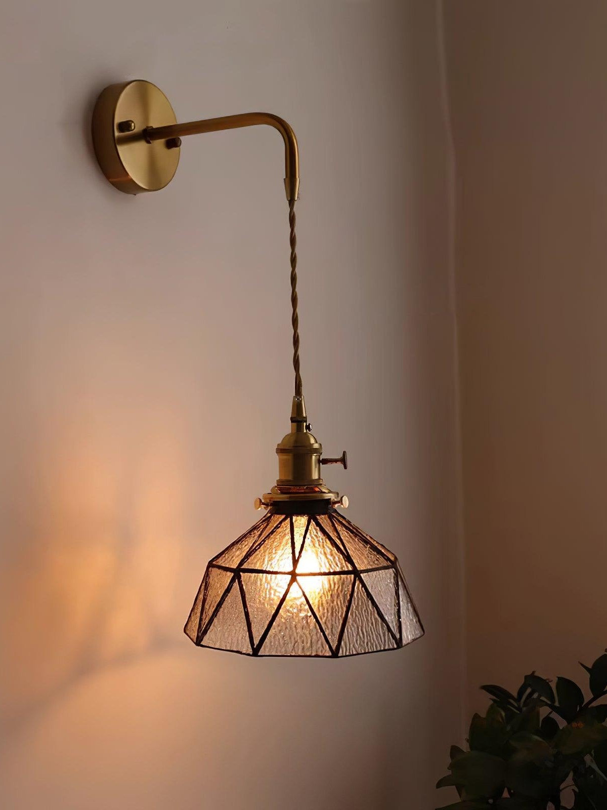 Retro Pastorale Wandleuchte mit geometrischem Muster