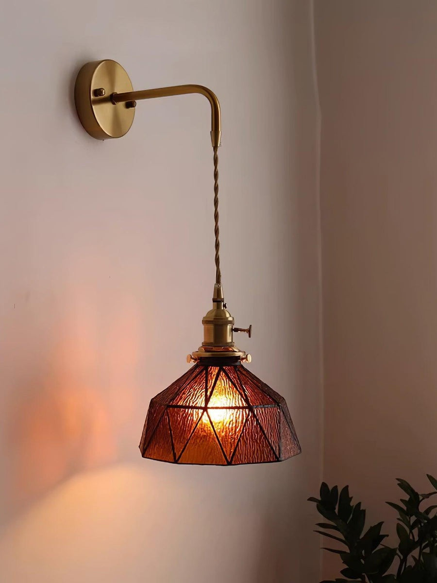 Retro Pastorale Wandleuchte mit geometrischem Muster