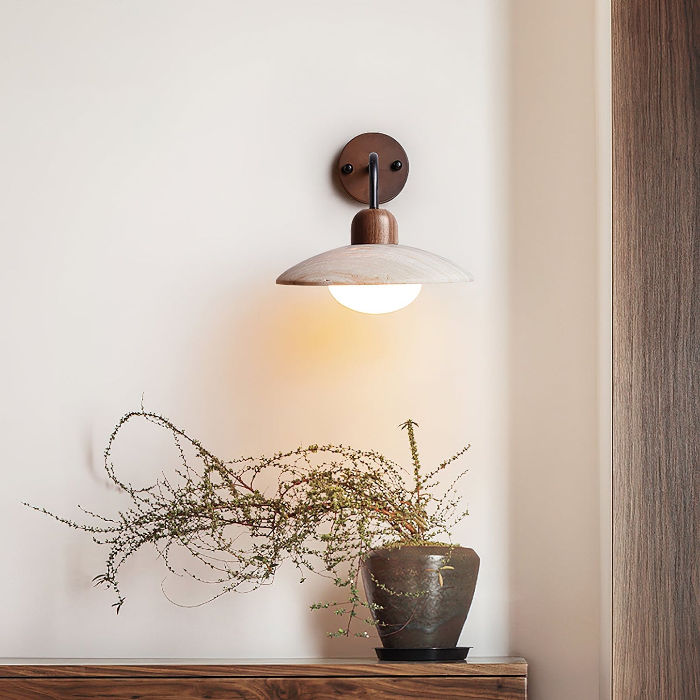 Modernes Design Disc Travertin Wandleuchte