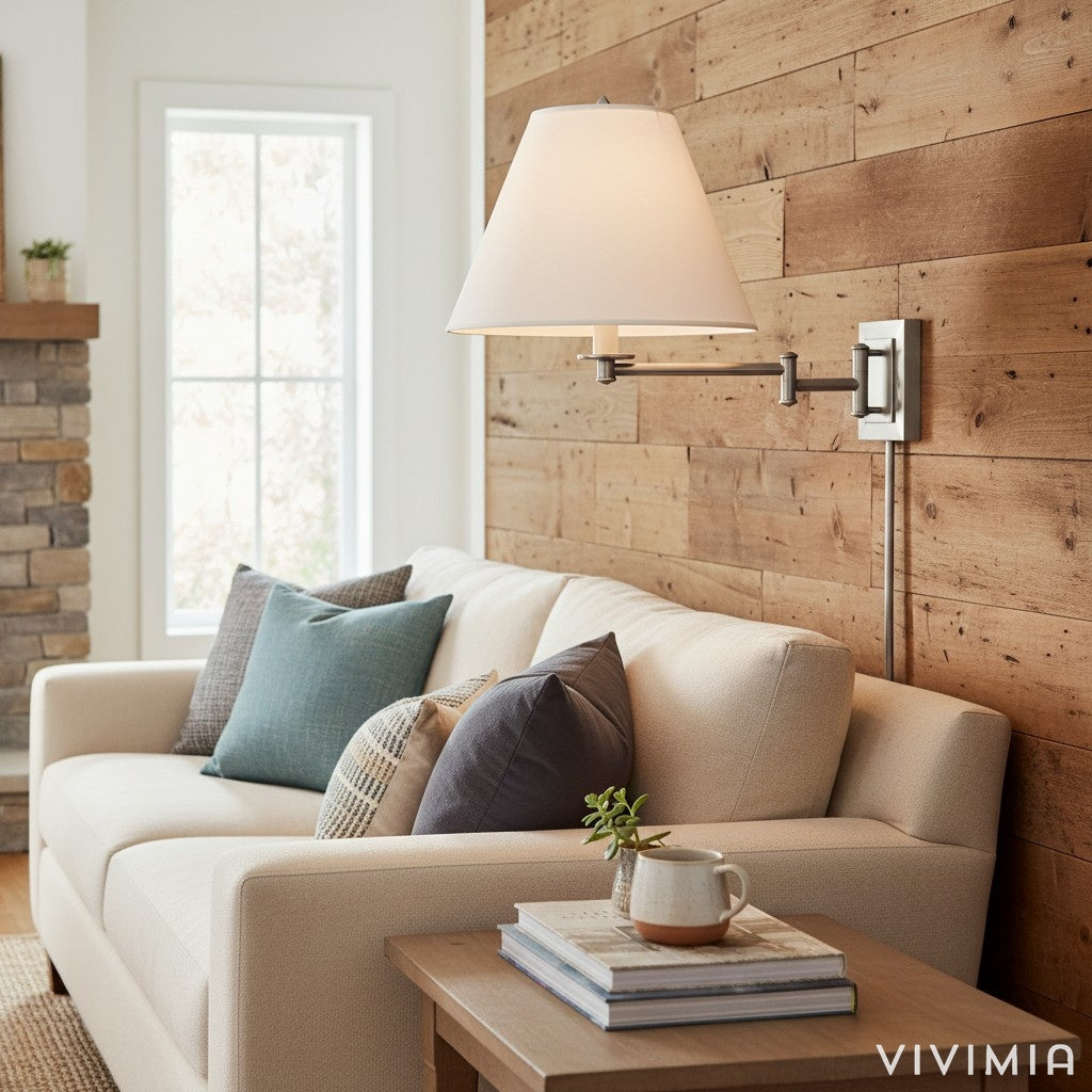 Classic Swing Arm Wall Lamp - Vintage Industrial Style Adjustable Bedroom Lighting