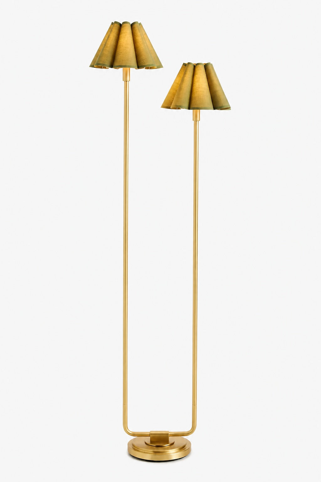 Capirise Stehlampe mit goldfarbenem gewelltem Schirm – Moderne Metallbeleuchtung fürs Schlafzimmer
