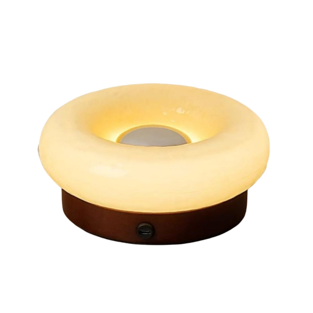 Tragbarer Bauhaus Donut Glas Touch Tischleuchte