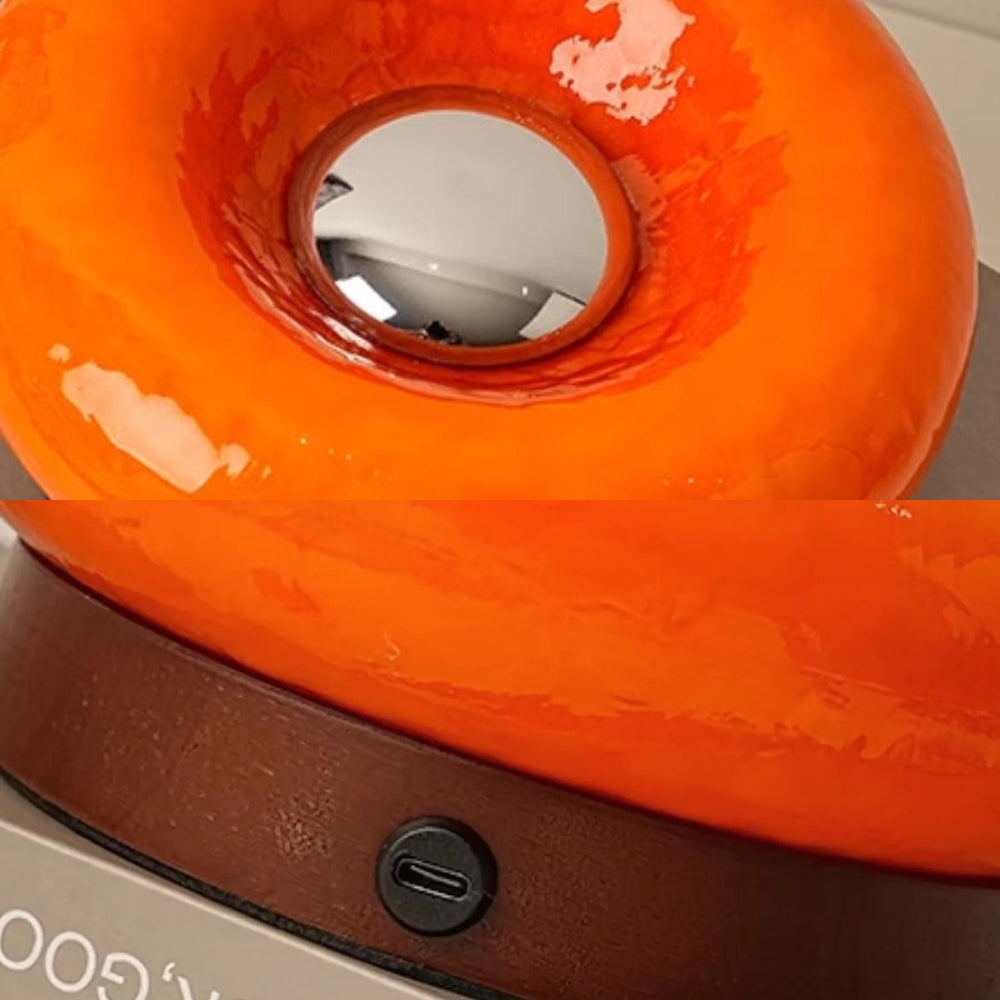 Tragbarer Bauhaus Donut Glas Touch Tischleuchte