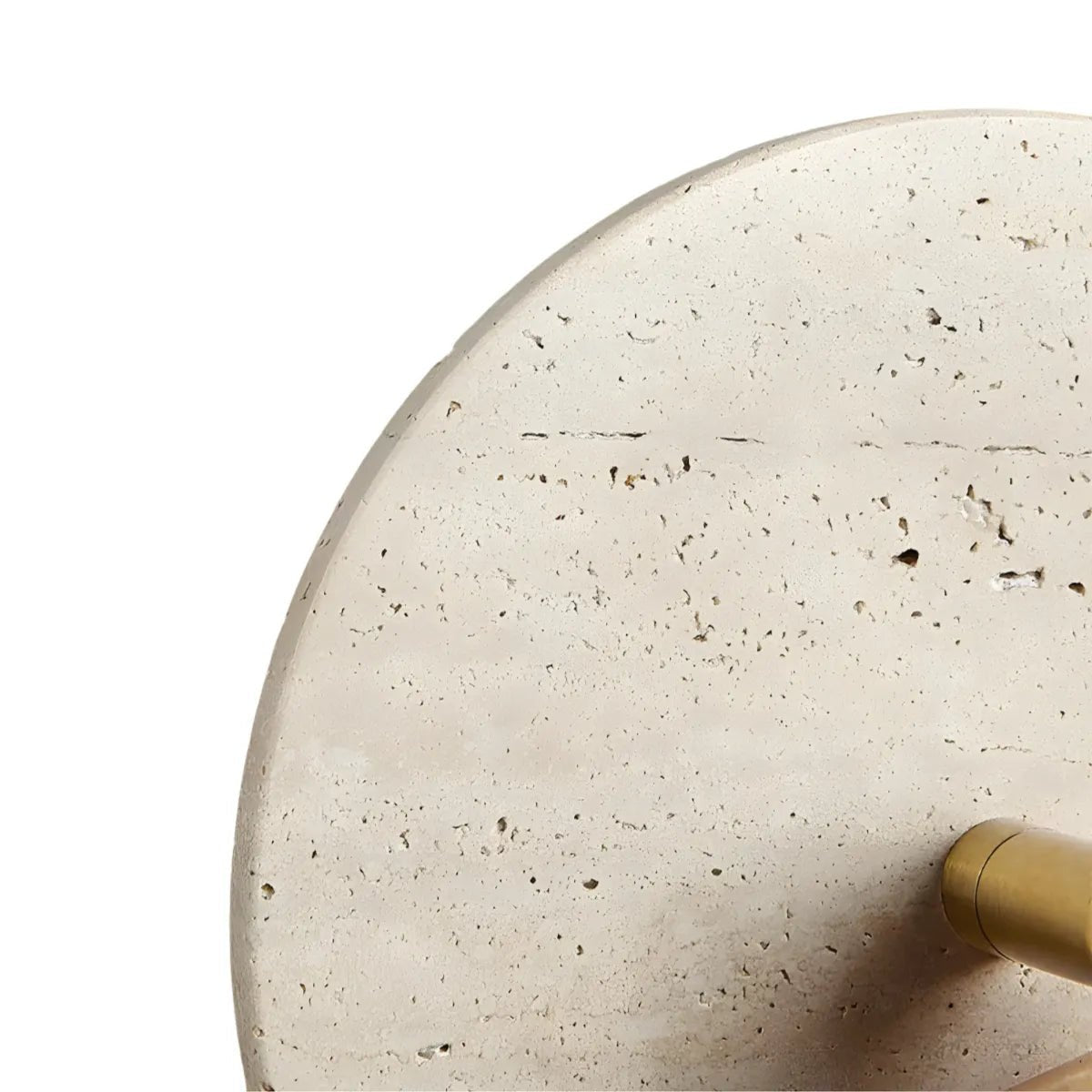 Zylinderförmige Wandleuchte aus Travertin im Wabi-Sabi-Stil mit Zugkettenschalter