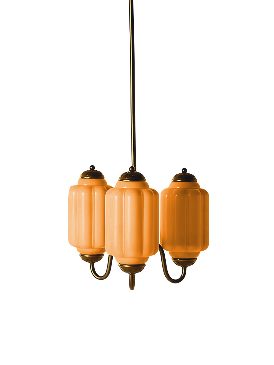 Vintage Eloise Glas Kronleuchter 3 Flammig