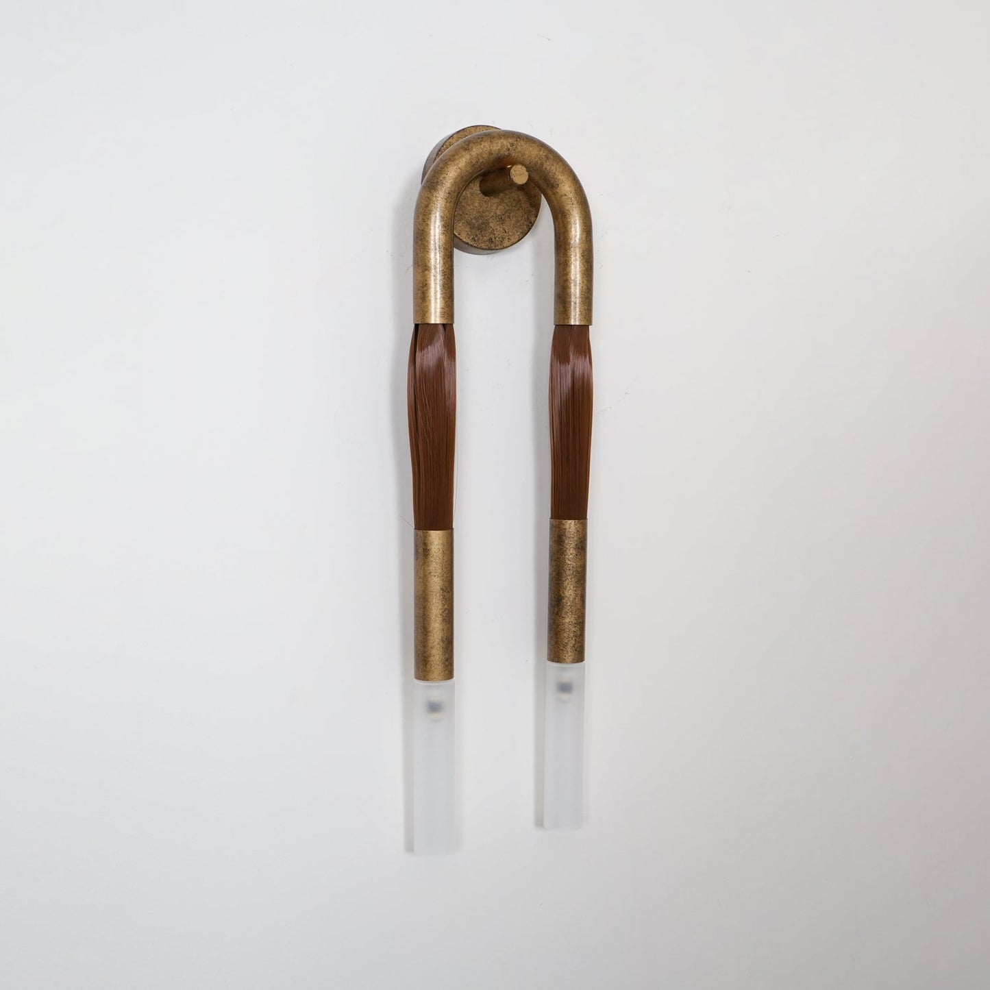 Moderne Wandleuchte aus Rosshaarglas – Messing/Nickel/Schwarz