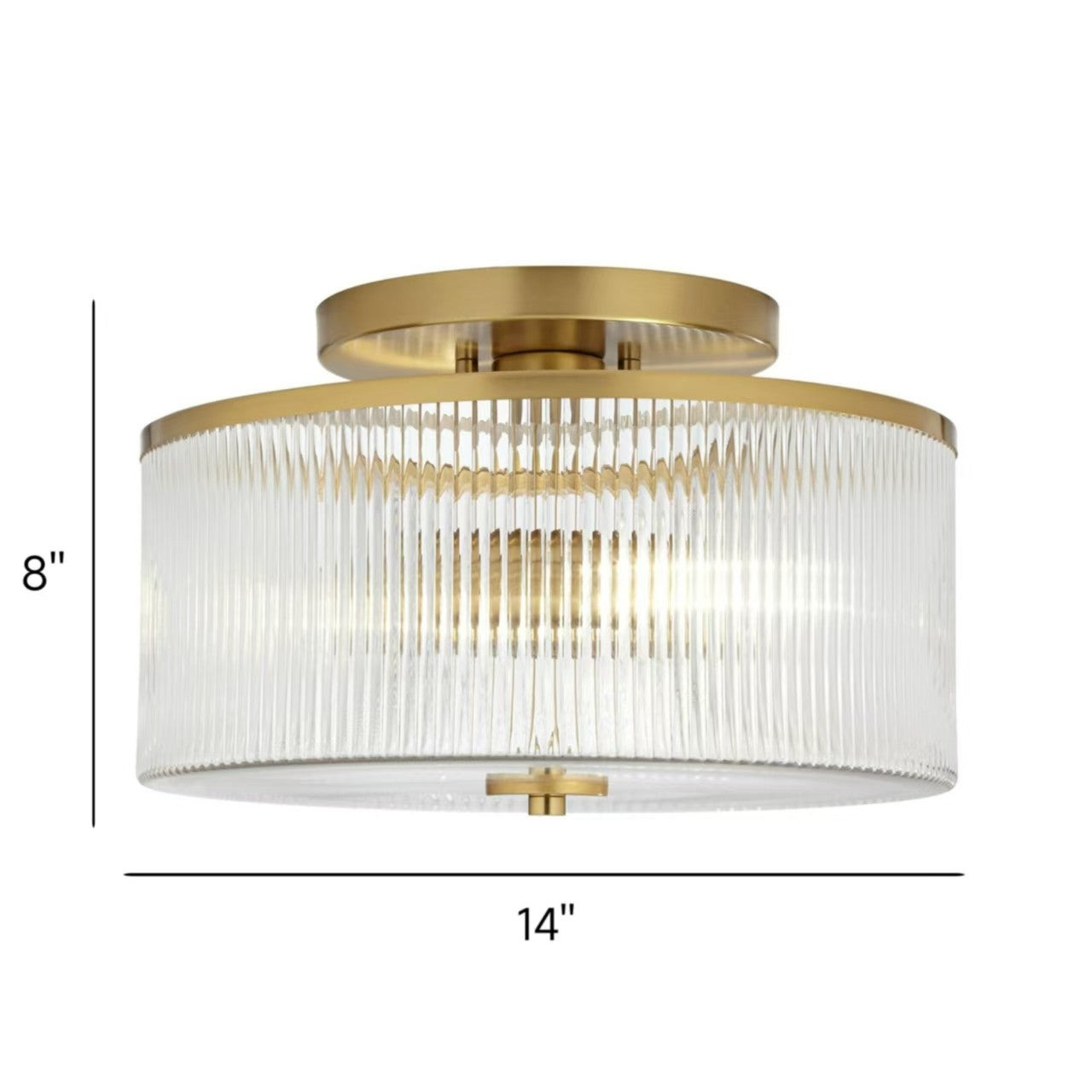 Retro Fluted Glass Drum Ceiling Light