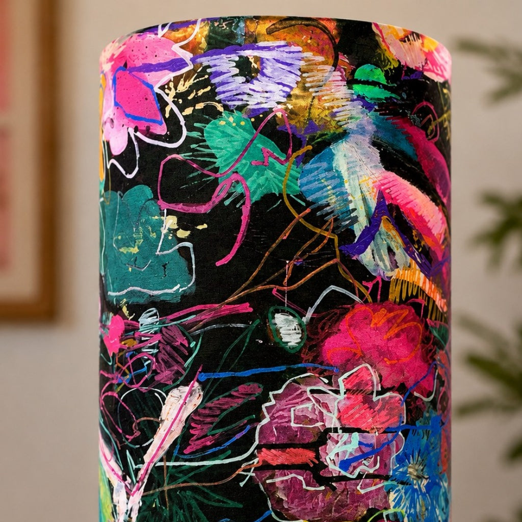 Liberty-Style Fabric Shade Ceramic Table Lamp for Bedside Ambient Lighting
