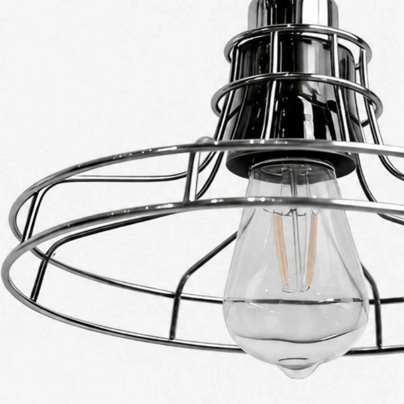 Close-up of smoky glass and cage detail