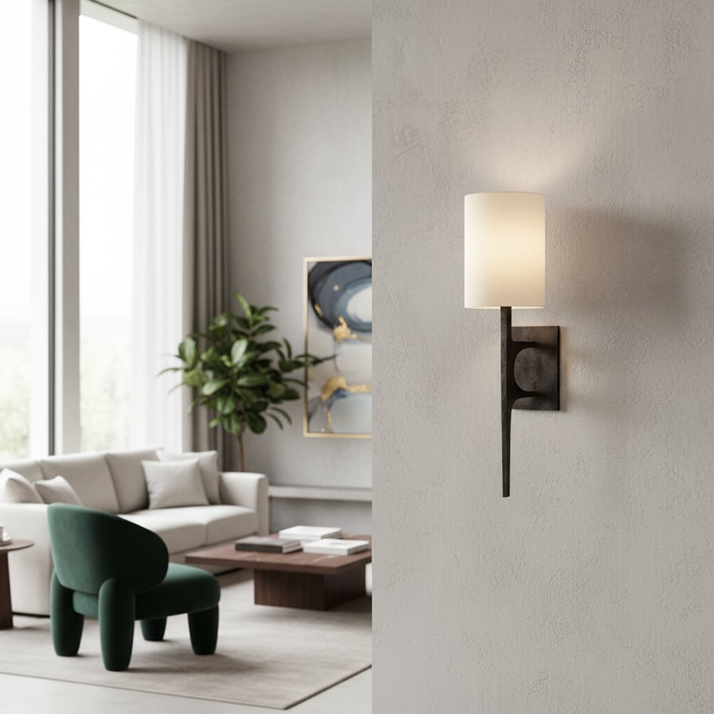 Texturoc Minimalist Hammered Surface Wall Lamp - Designer Linear Sconce for Ambient Interior Lighting