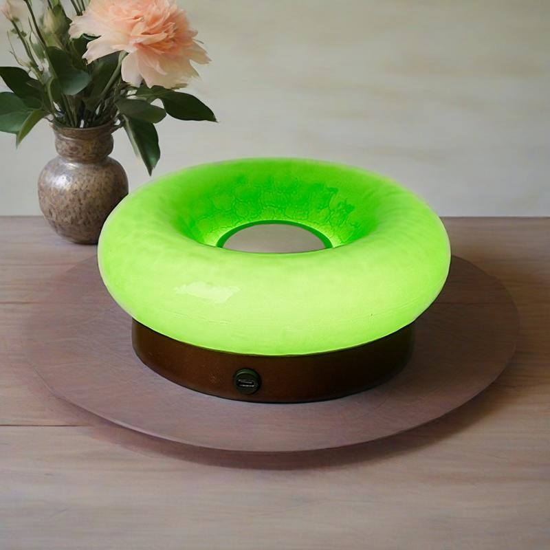 Tragbarer Bauhaus Donut Glas Touch Tischleuchte