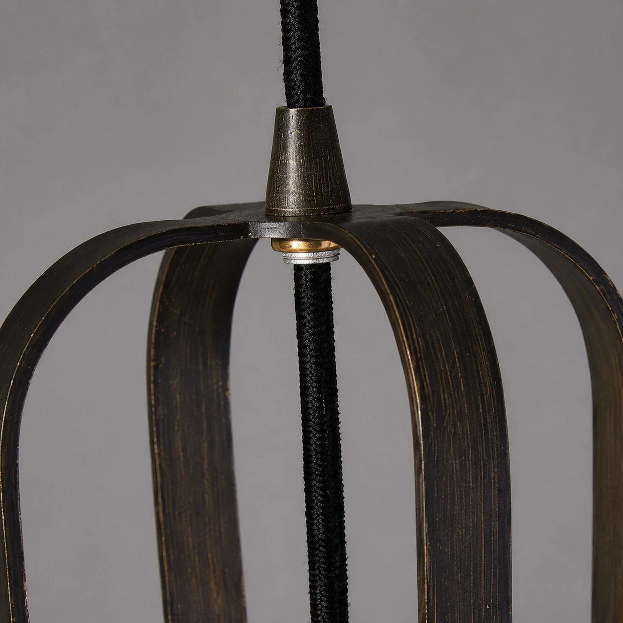 Pendant cord and upper frame connection detail