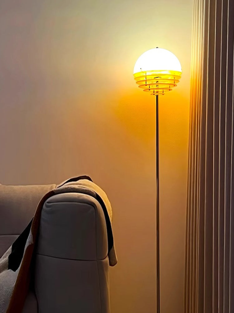 Orange Bauhaus Sunset Glas Stehlampe