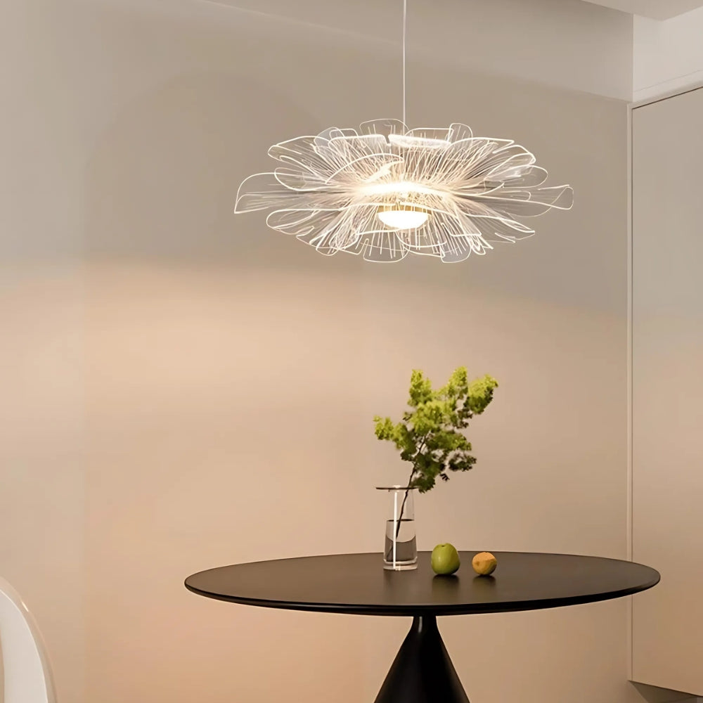 Moderne nordische Acryl Blumen LED Pendelleuchte