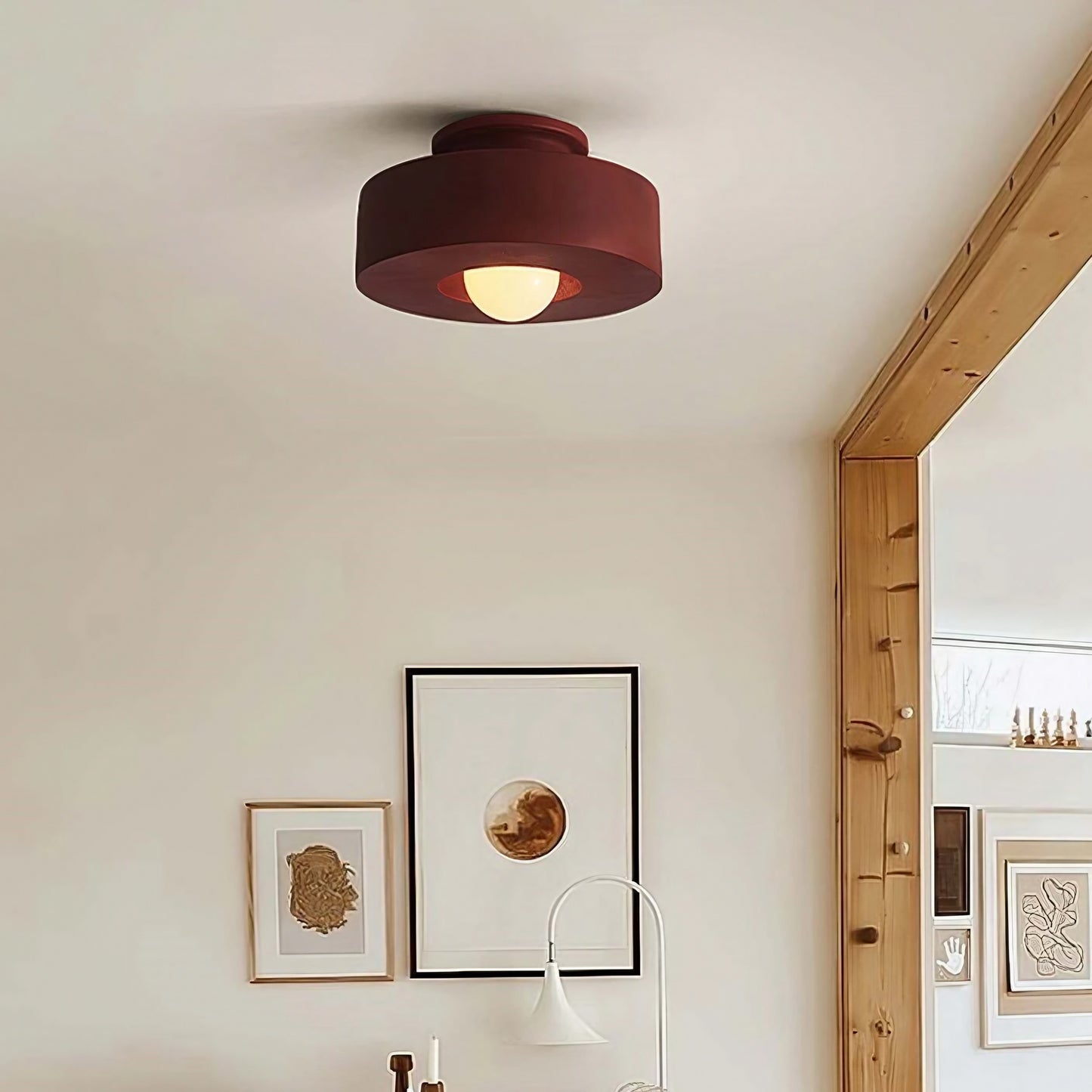 Moderne Nordische Minimalistische Rund Harz Deckenlampe