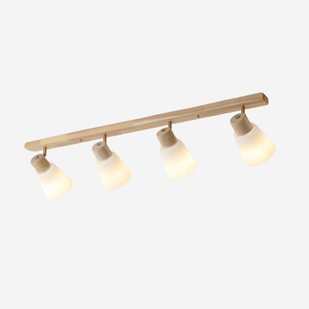 Modern Rustic Cabin Adjustable wood Track Ceiling Light