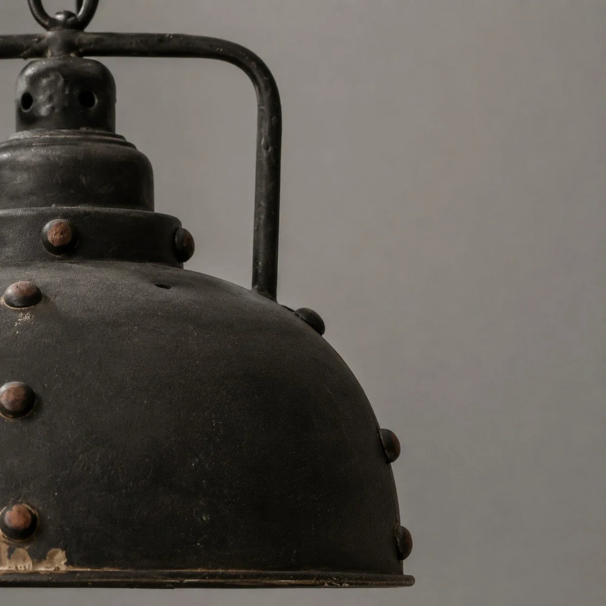 Close view of aged dome shade edge