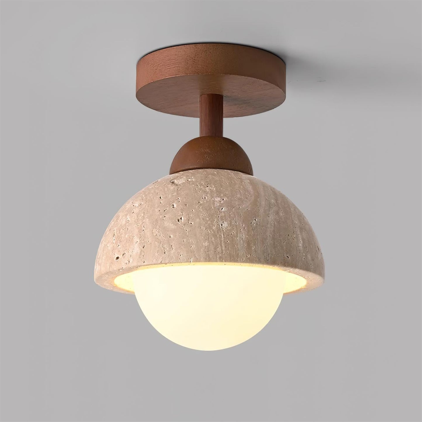 Wabi Sabi Travertin Kuppel Deckenleuchte