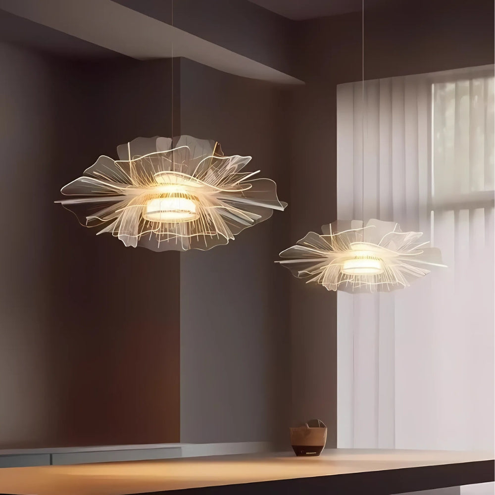 Moderne nordische Acryl Blumen LED Pendelleuchte