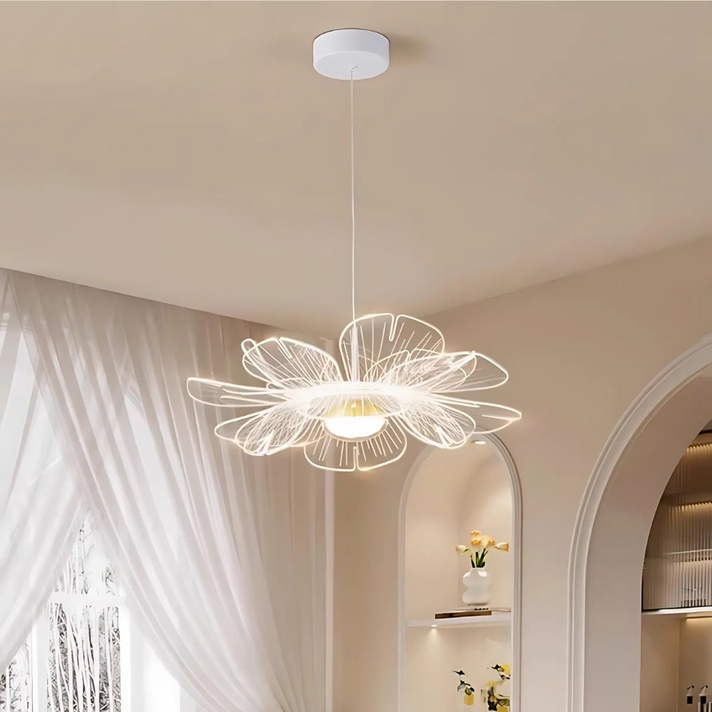 Moderne nordische Acryl Blumen LED Pendelleuchte