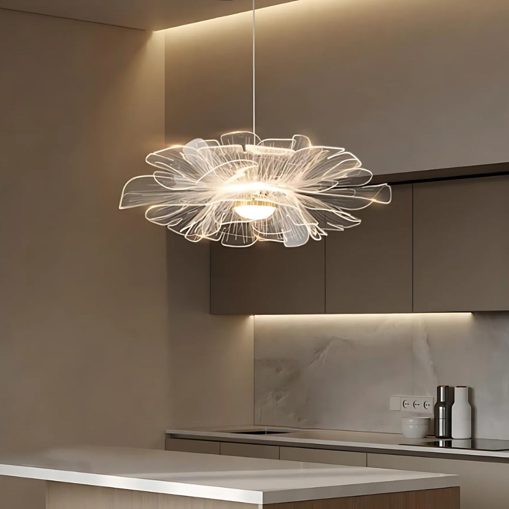 Moderne nordische Acryl Blumen LED Pendelleuchte