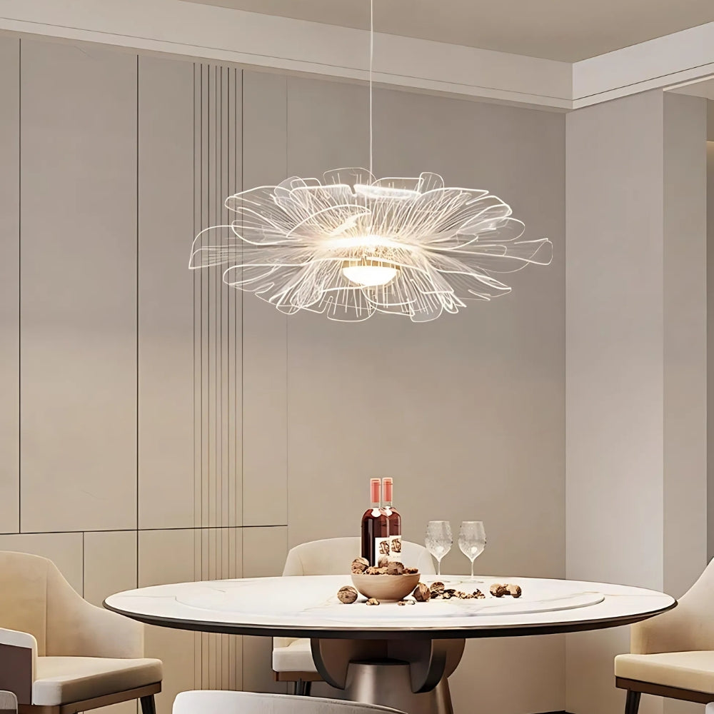 Moderne nordische Acryl Blumen LED Pendelleuchte