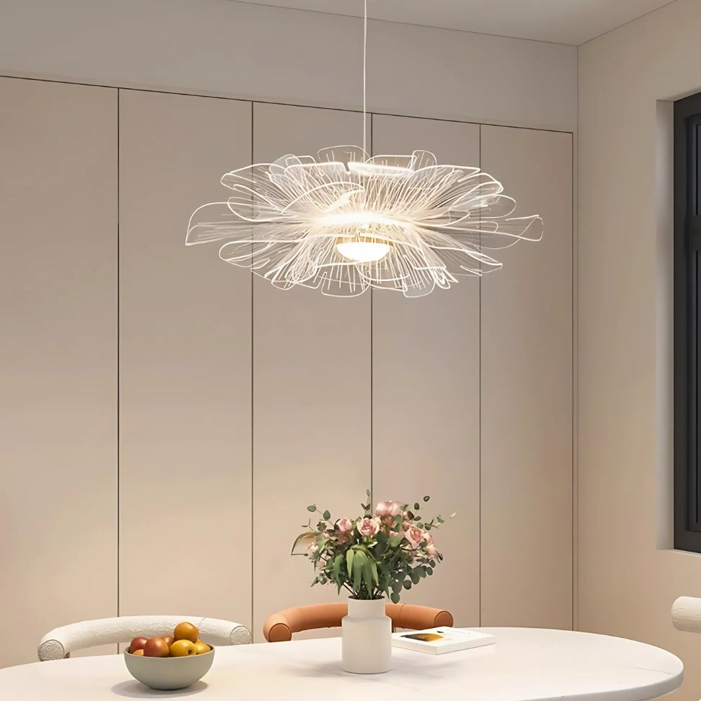 Moderne nordische Acryl Blumen LED Pendelleuchte