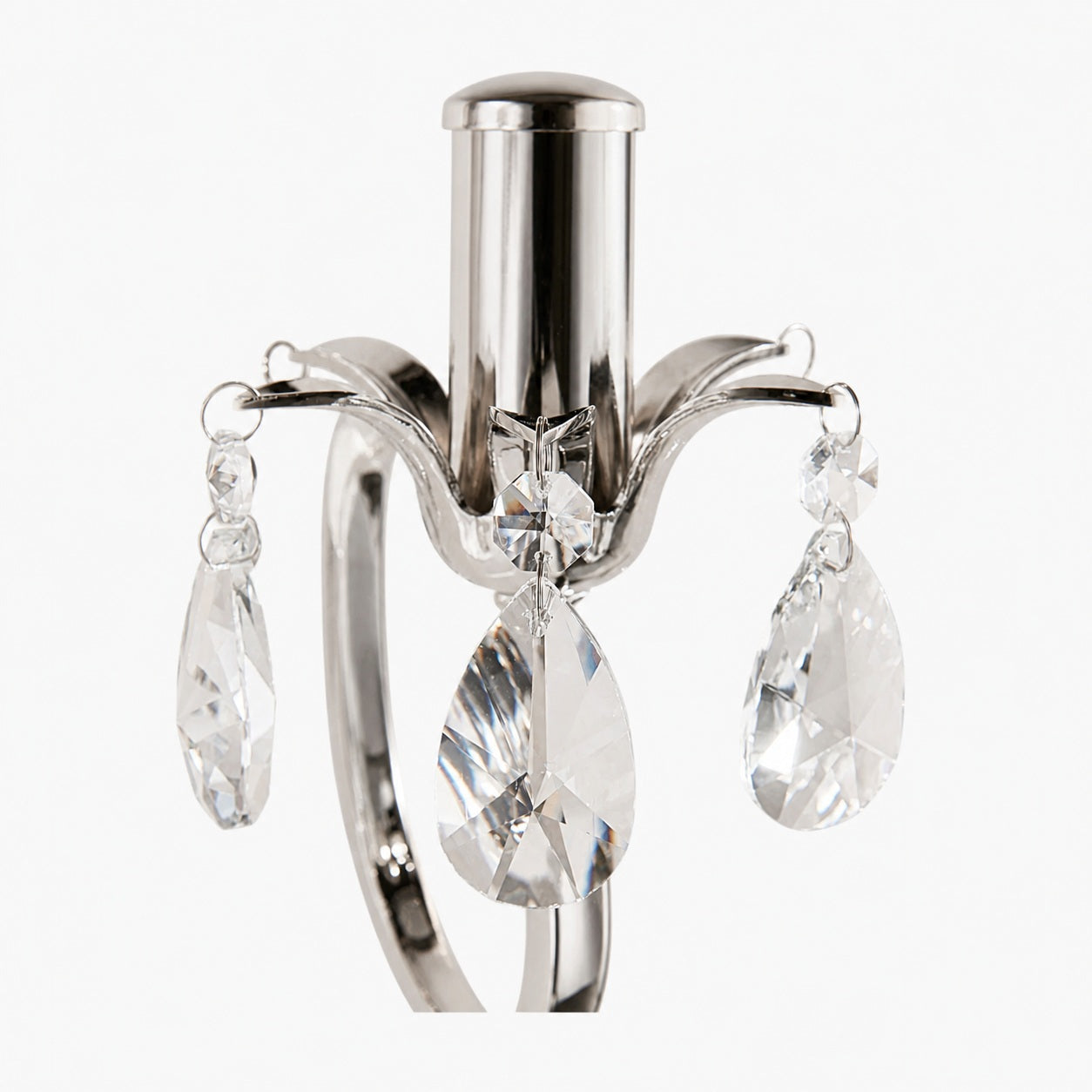 Talonis Crystal Accent Wall Light – Curved Chrome Arm Design for Living and Hallway Spaces
