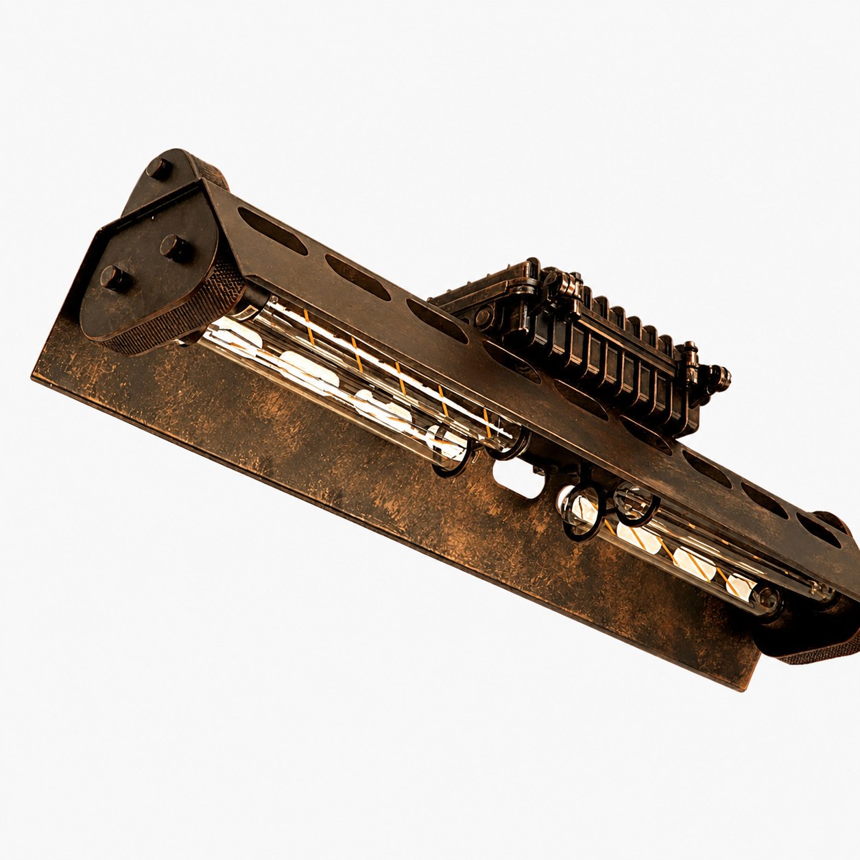 Industrax Steampunk Linear Chandelier - Vintage Metal Frame Lighting for Dining or Living Room