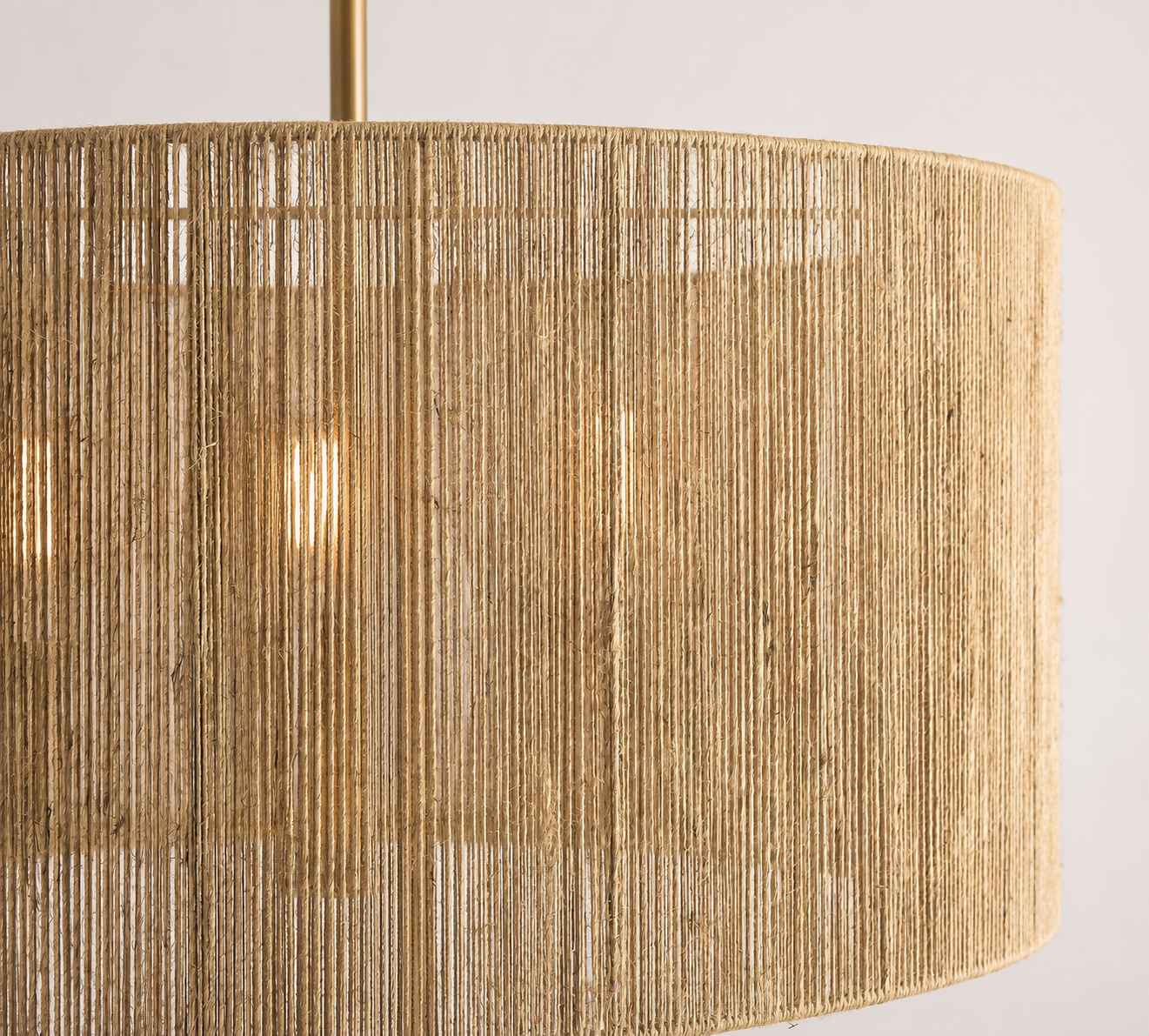 Dumora Trommel-Hängelampe aus antikem Messing – Lampe im Landhausstil für das Wohnzimmer