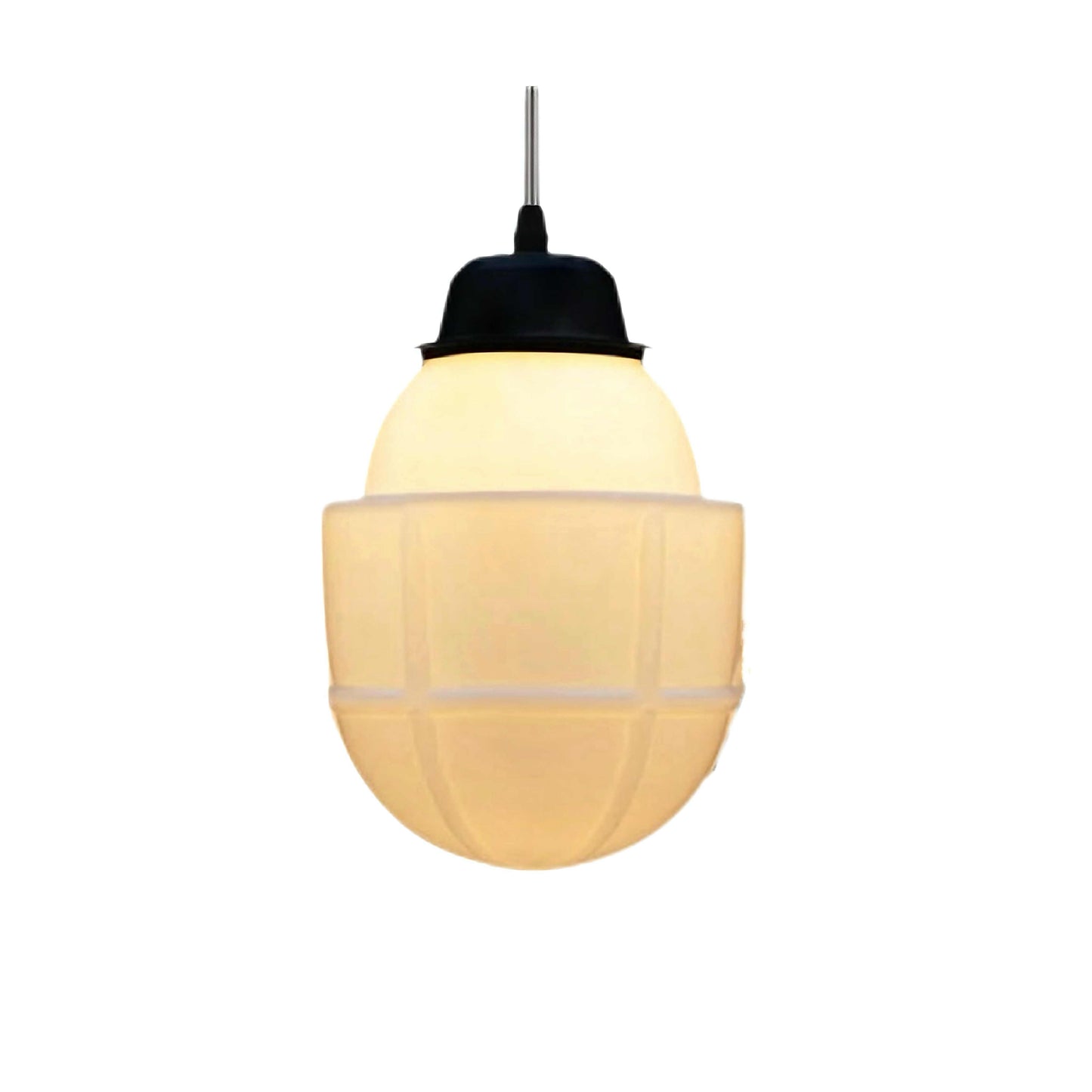 Art Deco Schulhaus Milchglas Pendelleuchte 1 Flammig